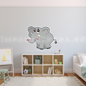 Pegatina de Elefante pegada en Dormitorio infantil