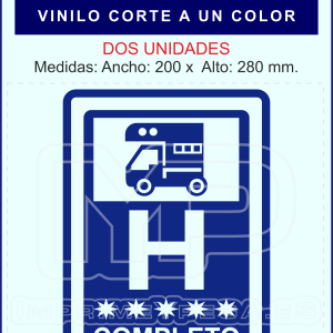 Pegatina que simula la placa de un hotel de cinco estrella indicando que esta completo.