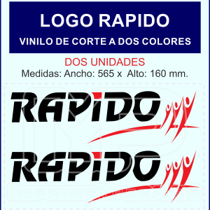 Vinilos en vinilo de corte rojo y negro de marca RAPIDO.