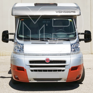 Vinilo pegado en frontal de Autocaravana WEINSBERG en un color gris.