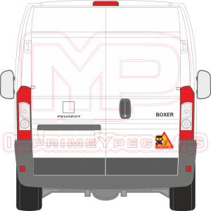 Pegatinas Ángulos Muertos pegada en trasera de Furgoneta.