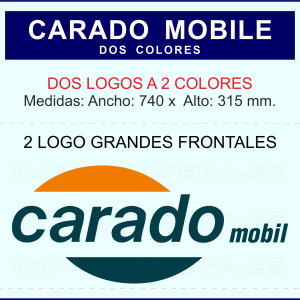 kit de pegatinas para autocaravana Carado mobile a dos colores en vinilo de corte.