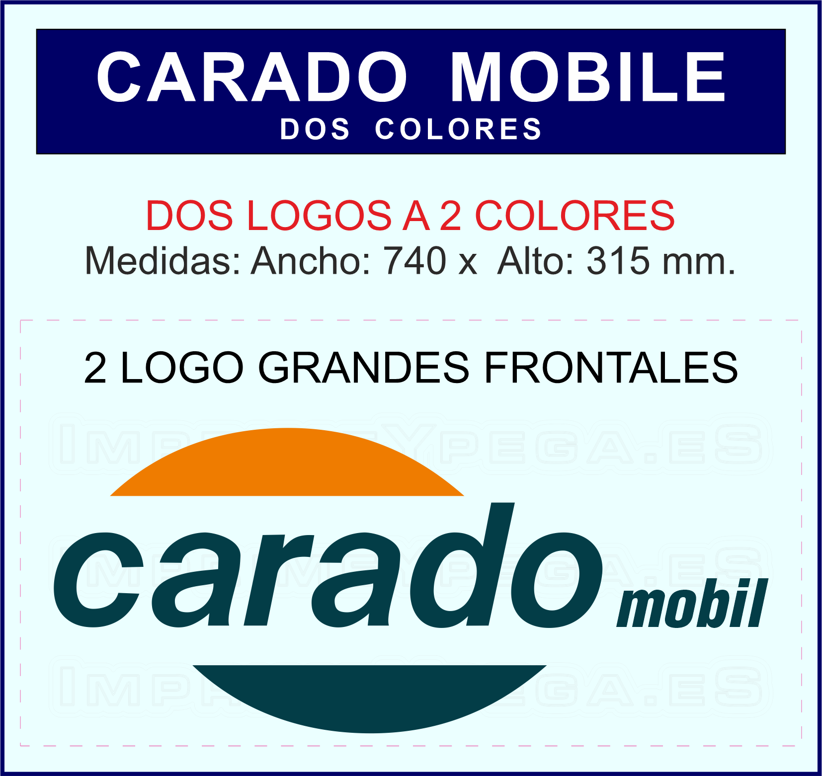 kit de pegatinas para autocaravana Carado mobile a dos colores en vinilo de corte.
