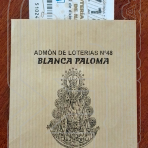 SOBRES FRONTAL Imagen de Ejemplo de sobre en papel impreso para decimos de Navidad.