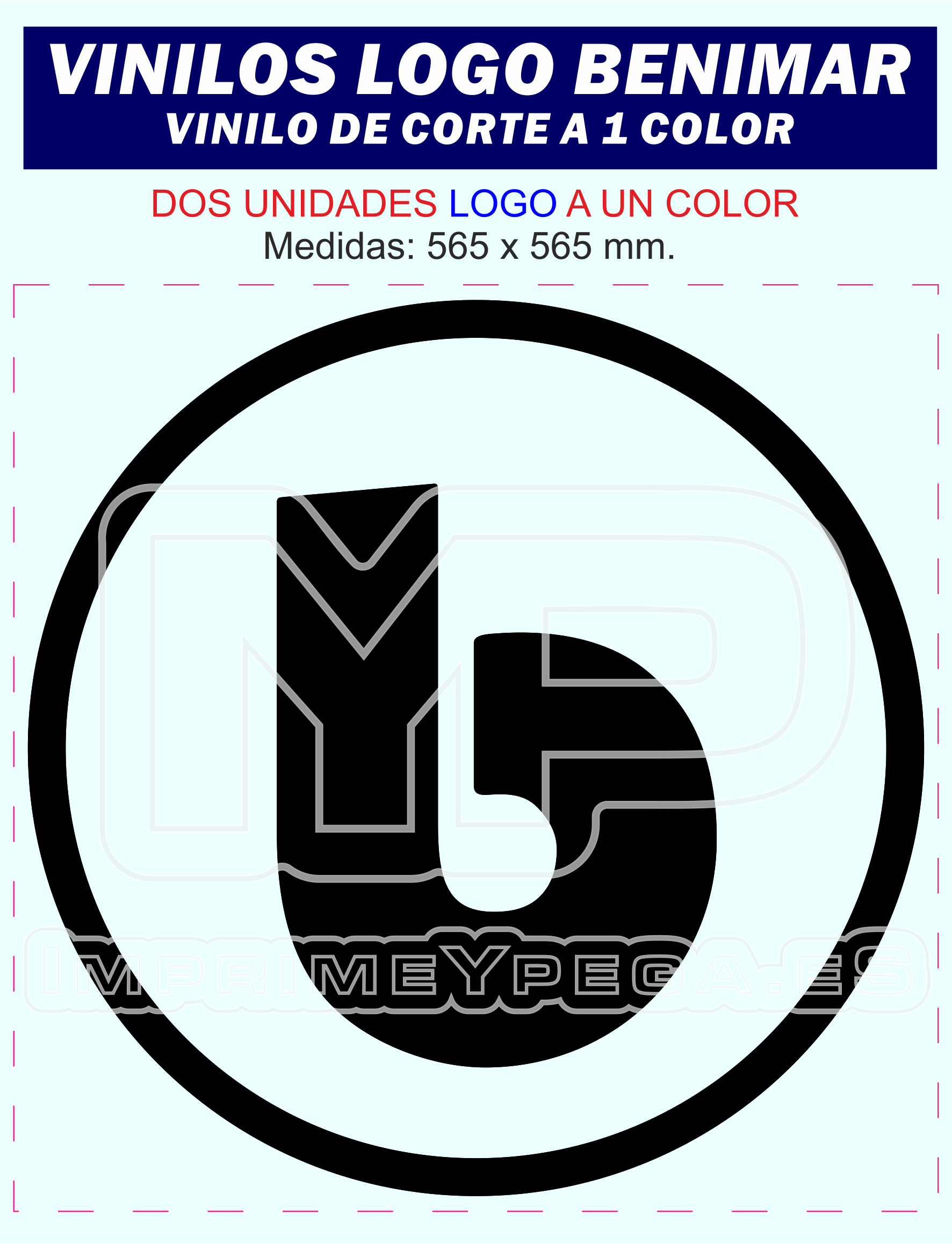 Nuevo logotipo de BENIMAR en vinilo de corte a un color